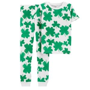 Carter’s Lucky Four Leaf Clover Shamrocks Shirt Pants Pajamas